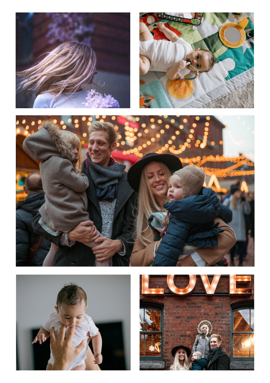 Personlig Familie Fotocollage - 5 Billeder - Lav din egen