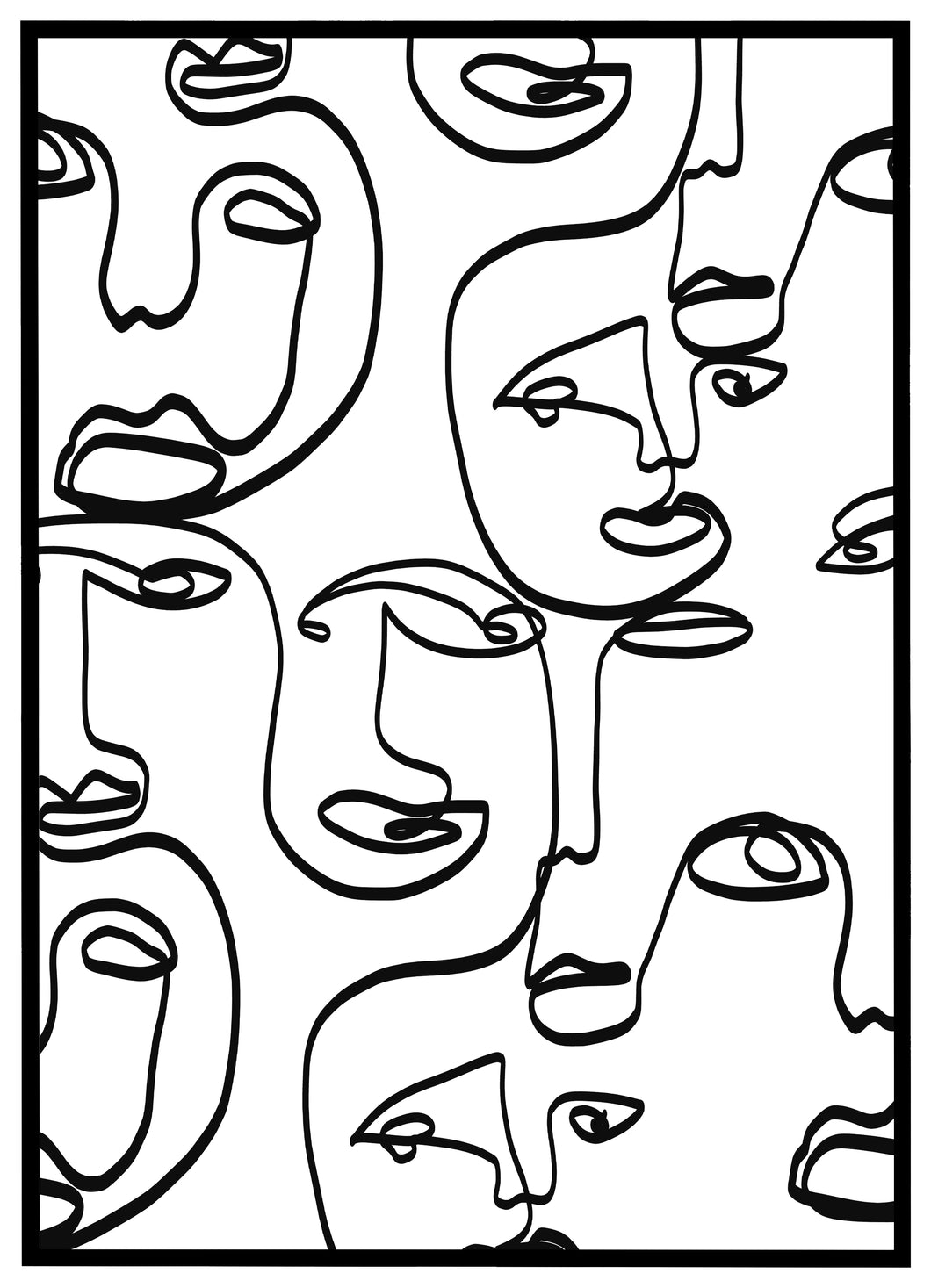 Abstract Faces No.1 - Plakat