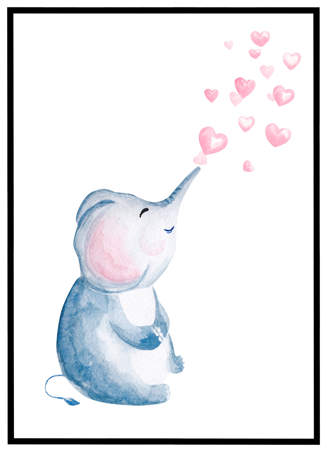 Elephant blowing bubbles - Børneplakat