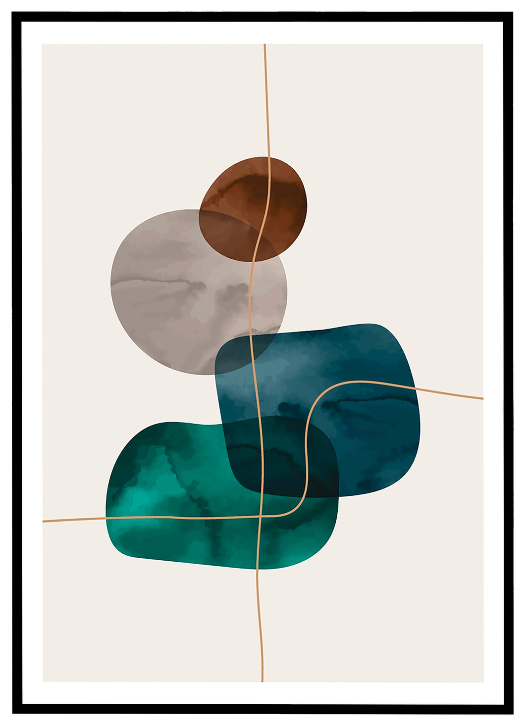 Golden Abstract No.2 - Plakat