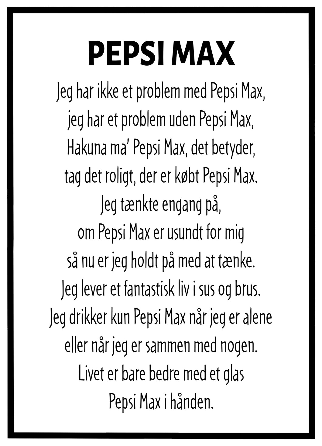 Pepsi Max - Plakat