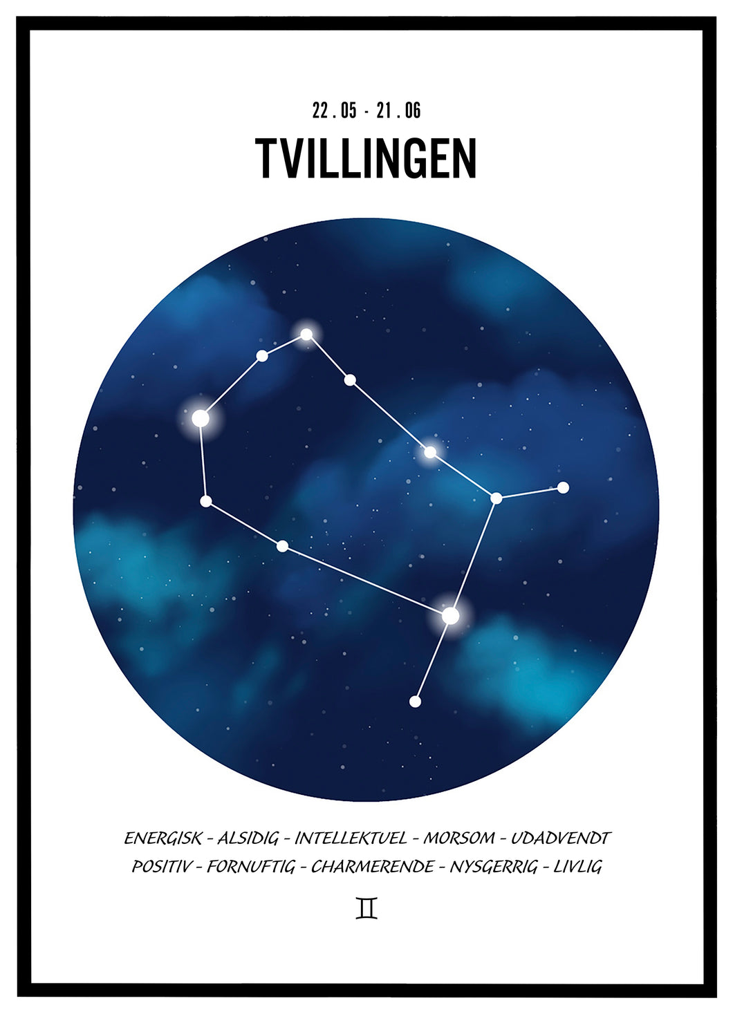 Stjernehimmel plakat - Tvillingen