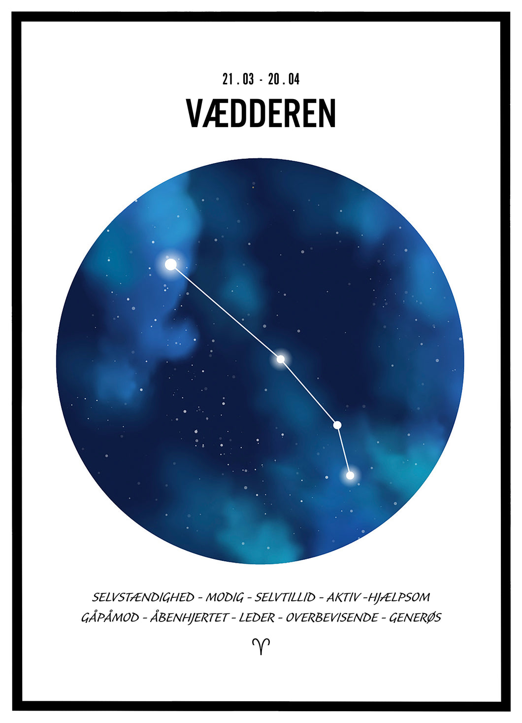 Stjernehimmel plakat - Vædderen